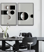 Load image into Gallery viewer, Arna&#39;s Luxury Painting Collection - Modern Nordic Black/White/Gold Abstract Geometry Print Canvas Painting

