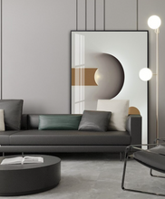 Load image into Gallery viewer, Arna&#39;s Luxury Painting Collection - Modern Nordic Black/White/Gold Abstract Geometry Print Canvas Painting
