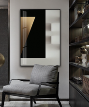 Load image into Gallery viewer, Arna&#39;s Luxury Painting Collection - Modern Nordic Black/White/Gold Abstract Geometry Print Canvas Painting
