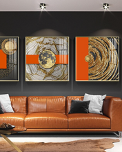 Load image into Gallery viewer, Arna&#39;s Luxury Painting Collection - Modern Nordic Abstract Gold Foil Geometry Print Canvas Painting
