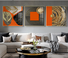 Load image into Gallery viewer, Arna&#39;s Luxury Painting Collection - Modern Nordic Abstract Gold Foil Geometry Print Canvas Painting
