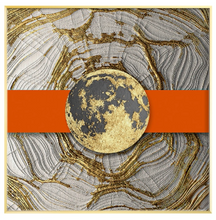 Load image into Gallery viewer, Arna&#39;s Luxury Painting Collection - Modern Nordic Abstract Gold Foil Geometry Print Canvas Painting
