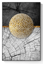 Load image into Gallery viewer, Arna&#39;s Luxury Painting Collection - Abstract Circle Stripes Moon Black Golden Print Canvas Painting
