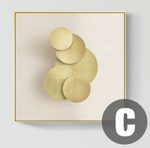 Load image into Gallery viewer, Arna&#39;s Luxury Painting Collection - Geometric Line Round Gold Leaf Canvas Painting
