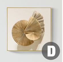 Load image into Gallery viewer, Arna&#39;s Luxury Painting Collection - Geometric Line Round Gold Leaf Canvas Painting
