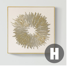Load image into Gallery viewer, Arna&#39;s Luxury Painting Collection - Geometric Line Round Gold Leaf Canvas Painting
