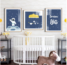 Load image into Gallery viewer, Arna&#39;s Luxury Painting Collection - Cartoon Astronaut Planet Rocket English Alphabet Painting
