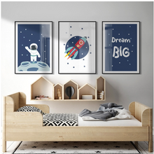 Load image into Gallery viewer, Arna&#39;s Luxury Painting Collection - Cartoon Astronaut Planet Rocket English Alphabet Painting

