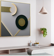 Load image into Gallery viewer, Arna&#39;s Luxury Painting Collection - Nordic Abstract Black/Gold/Silver/Grey Graphics Painting
