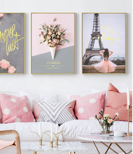 Load image into Gallery viewer, Arna&#39;s Luxury Painting Collection - Nordic Pink Flower Graphics Painting
