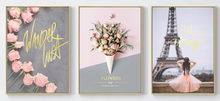 Load image into Gallery viewer, Arna&#39;s Luxury Painting Collection - Nordic Pink Flower Graphics Painting
