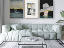 Load image into Gallery viewer, Arna&#39;s Luxury Painting Collection - Nordic Green/Golden Lady Platinum Graphics Painting
