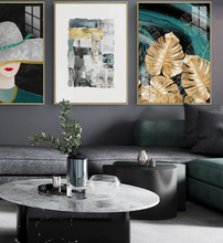 Load image into Gallery viewer, Arna&#39;s Luxury Painting Collection - Nordic Green/Golden Lady Platinum Graphics Painting

