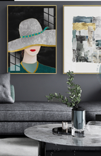 Load image into Gallery viewer, Arna&#39;s Luxury Painting Collection - Nordic Green/Golden Lady Platinum Graphics Painting
