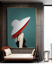 Load image into Gallery viewer, Arna&#39;s Luxury Painting Collection - Nordic Retro Woman Hat Painting
