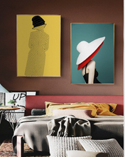 Load image into Gallery viewer, Arna&#39;s Luxury Painting Collection - Nordic Retro Woman Hat Painting
