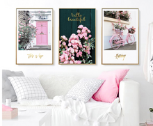Load image into Gallery viewer, Arna&#39;s Luxury Painting Collection - Nordic Wall Art Pink/Green/Gold Painting
