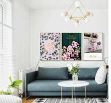 Load image into Gallery viewer, Arna&#39;s Luxury Painting Collection - Nordic Wall Art Pink/Green/Gold Painting
