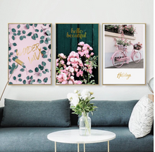 Load image into Gallery viewer, Arna&#39;s Luxury Painting Collection - Nordic Wall Art Pink/Green/Gold Painting
