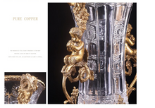 Load image into Gallery viewer, &quot;Arna Lisa&quot; Luxury Vintage Finest Collection - Crystal Golden Boys Copper Brass Vase
