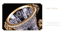 Load image into Gallery viewer, &quot;Arna Lisa&quot; Luxury Vintage Finest Collection - Crystal Golden Boys Copper Brass Vase
