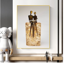 Load image into Gallery viewer, Arna&#39;s Luxury Painting Collection - Abstract Metal Figure Statue Modern Man Sculpture
