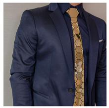 Load image into Gallery viewer, Designer Business Tie - 7 Colours -  Mirror Plexiglass Hexagonal Business Gift

