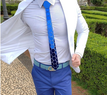 Load image into Gallery viewer, Designer Business Tie - 7 Colours -  Mirror Plexiglass Hexagonal Business Gift
