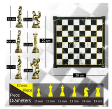 Load image into Gallery viewer, &quot;Arna Lisa&quot; Luxury Vintage Finest Collection - Chess Set Chrome Metal Gold Silver Pegasus Figure Marble
