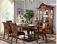 Load image into Gallery viewer, &quot;Arna Royal Victorian Collection&quot; Luxury Plus Furniture - Exquisite Classic Dining Table Marble &amp; Chairs x6
