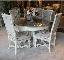 Load image into Gallery viewer, &quot;Arna Royal Victorian Collection&quot; Luxury Plus Furniture - Exquisite Round Dining Table &amp; Chairs x4
