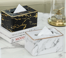 Load image into Gallery viewer, &quot;Arna Lisa&quot; Collection - Leather Tissue Box - Unique Stunning Marble Design
