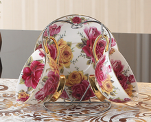 Load image into Gallery viewer, &quot;Arna&quot; Collection - Rose Ceramic Cup &amp; Saucer Set - 2 Piece (2 Designs)

