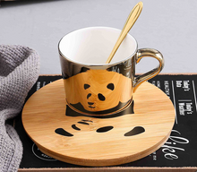 Load image into Gallery viewer, &quot;Arna Lisa&quot; Royal Collection - Panda Luxury Mirror Set of 6 Bone China Cup And Saucer - High Quality

