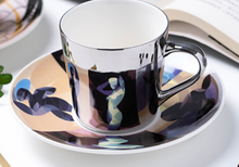 Load image into Gallery viewer, &quot;Arna Lisa&quot; Royal Collection - Luxury Mirror Set - 6 Bone China Cup And Saucer - High Quality
