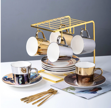 Load image into Gallery viewer, &quot;Arna Lisa&quot; Royal Collection - Luxury Mirror Set - 6 Bone China Cup And Saucer - High Quality

