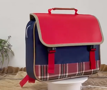 Load image into Gallery viewer, &quot;Arna&#39;s Designer School Bags&quot; New Product! British Tartan Red Primary Flip Large-capacity Bag

