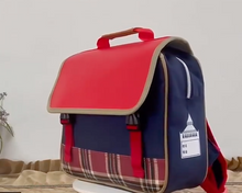 Load image into Gallery viewer, &quot;Arna&#39;s Designer School Bags&quot; New Product! British Tartan Red Primary Flip Large-capacity Bag
