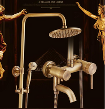 Load image into Gallery viewer, &quot;Arna&quot; Collection - Antique Brass Shower Head Mixer Set Combo
