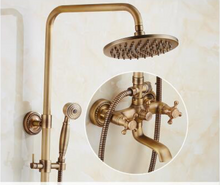 Load image into Gallery viewer, &quot;Arna&quot; Collection - Antique Brass Shower Head Mixer Set Combo
