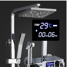 Load image into Gallery viewer, &quot;Arna&quot; Collection - Modern Rainfall Shower Head Mixer Set with Thermostat Silver
