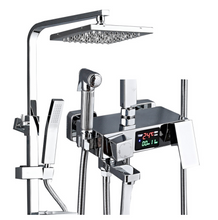 Load image into Gallery viewer, &quot;Arna&quot; Collection - Modern Rainfall Shower Head Mixer Set with Thermostat Silver
