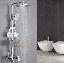 Load image into Gallery viewer, &quot;Arna&quot; Collection - Modern Rainfall Shower Head Mixer Set with Thermostat Silver
