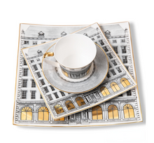 Load image into Gallery viewer, &quot;Arna Lisa&quot; Royal Collection - Luxury 24 Piece Bone China Dinnerware for 6 Gold/Silver
