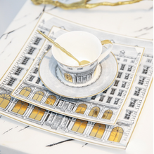 Load image into Gallery viewer, &quot;Arna Lisa&quot; Royal Collection - Luxury 24 Piece Bone China Dinnerware for 6 Gold/Silver
