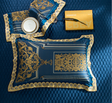 Load image into Gallery viewer, &quot;Arna Lisa&quot; Royal Collection - Luxury Blue High Precision Jacquard Egyptian Cotton - Queen 9 Piece
