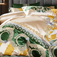 Load image into Gallery viewer, &quot;Arna Lisa&quot; Royal Collection -  Luxury Vintage Brocade Jacquard Egyptian Cotton Lion Embroidered - Queen 12 Piece
