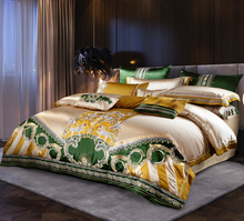 Load image into Gallery viewer, &quot;Arna Lisa&quot; Royal Collection -  Luxury Vintage Brocade Jacquard Egyptian Cotton Lion Embroidered - King 12 Piece
