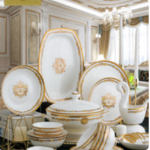 Load image into Gallery viewer, &quot;Arna Lisa&quot; Royal Collection - Luxury 60 Piece Ceramic Dinnerware
