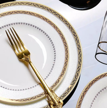 Load image into Gallery viewer, &quot;Arna Lisa&quot; Royal Collection - Luxury 58 Piece Bone China Dinnerware Gold

